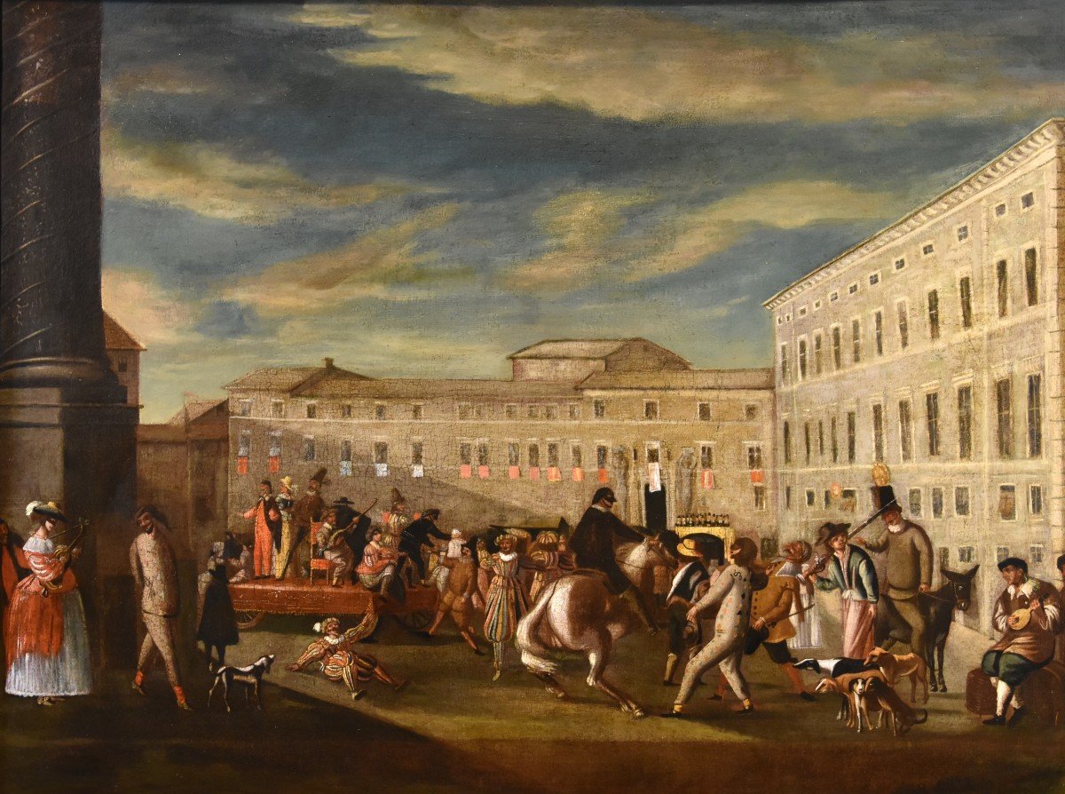 Carnevale a Roma in Piazza Colonna, Michelangelo Cerquozzi (Roma 1602 – 1660) bottega