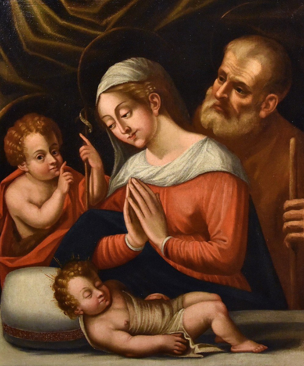 Sacra Famiglia con San Giovannino, Giovanni Battista Ramenghi (Bologna, 1521 – 1601) cerchia