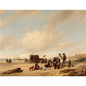 La spiaggia di Scheveningen, Hubertus van Hove (L’Aia, 1814 - Anversa, 1865)