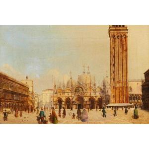 Veduta di Venezia con Piazza San Marco, Pittore vedutista dell'Ottocento