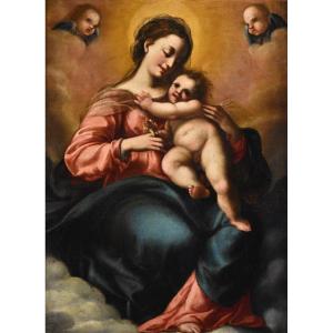 Jacopo Confortini (Firenze 1602-1672), Madonna con Bambino e due angeli