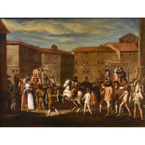 Carnevale a Roma in Piazza Navona, bottega di Michelangelo Cerquozzi (1602- 1660)