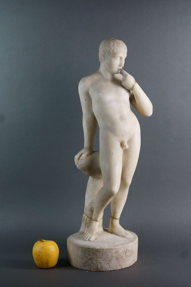 Scultura in marmo neoclassica di Arpocrate XVIII secolo-photo-2