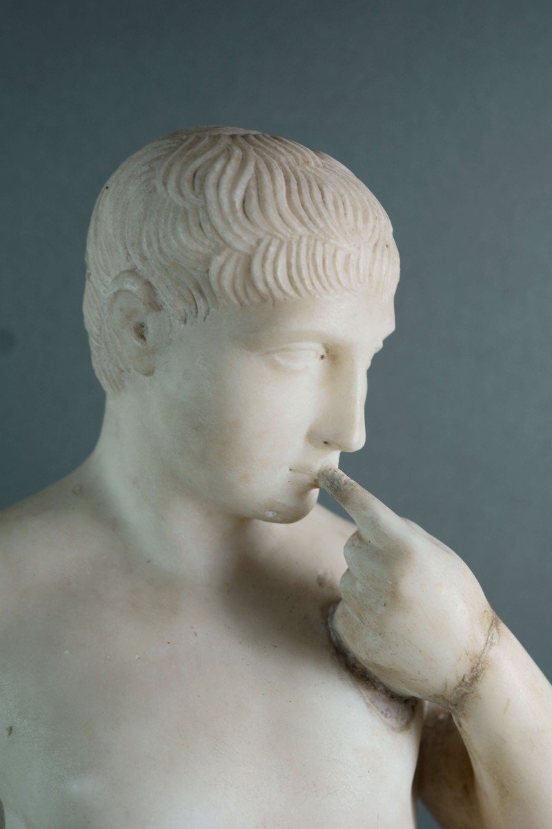 Scultura in marmo neoclassica di Arpocrate XVIII secolo-photo-3