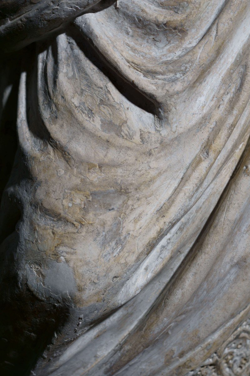 Imponente Scultura Barocca in pietra di Borgogna XVII secolo-photo-7