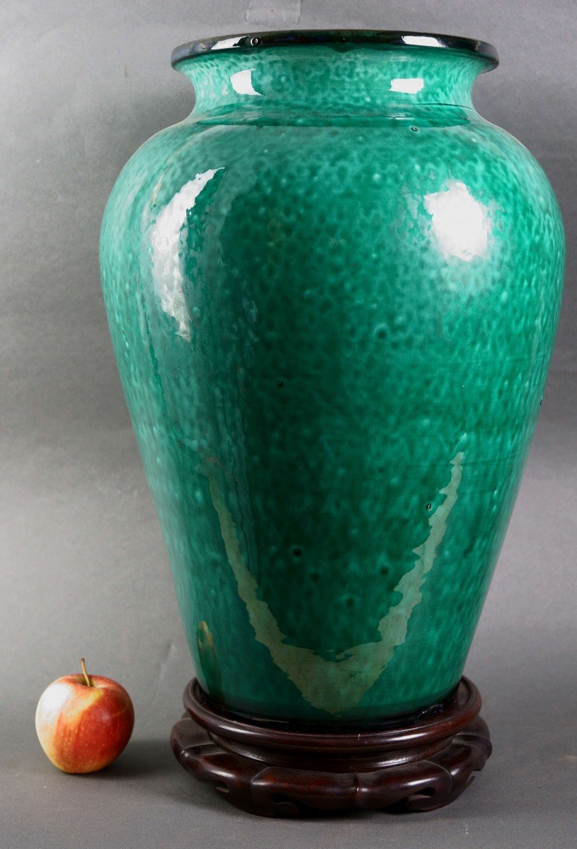 Grande Vaso Cina dinastia Qing Ceramica Verde inizio XX secolo-photo-3