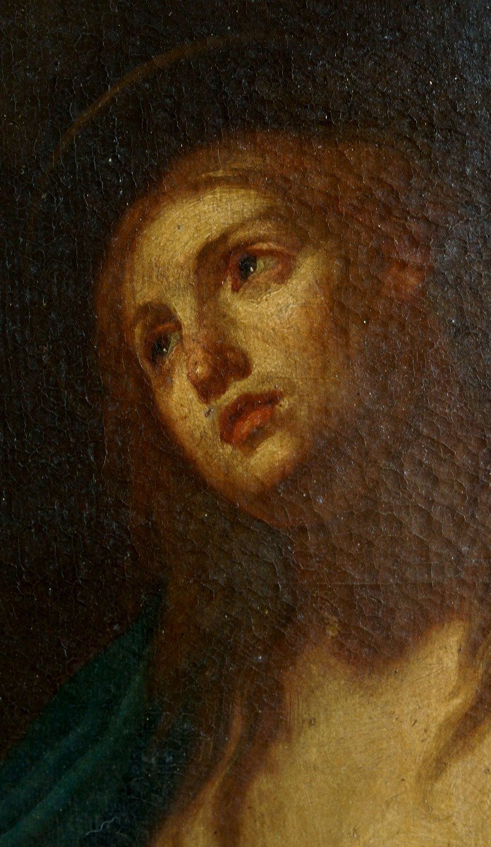 Maddalena penitente, scuola Italiana del XVII secolo, Cornice Salvator Rosa-photo-3