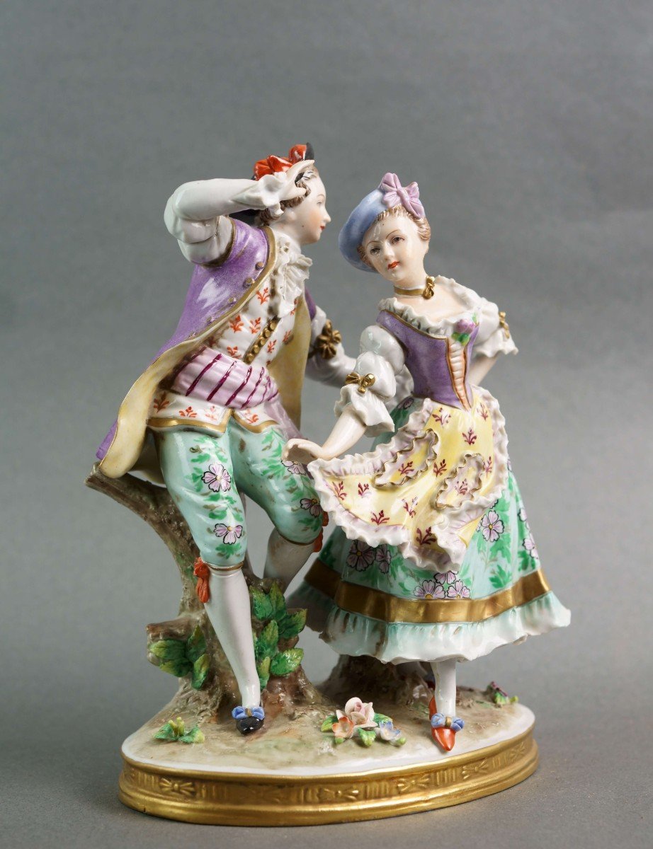 Gruppo in Porcellana di Meissen I danzatori XIX secolo