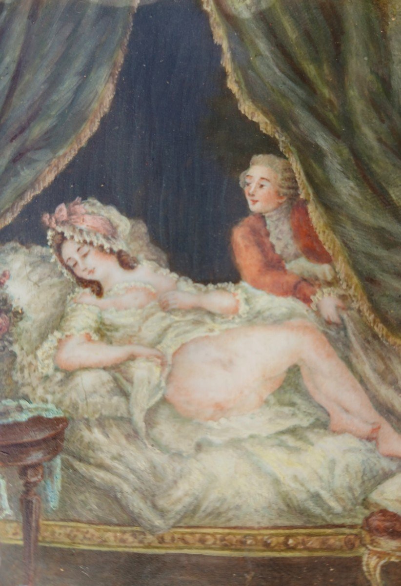 Grande Miniature Erotica epoca Napoleone III circa 1860-photo-3