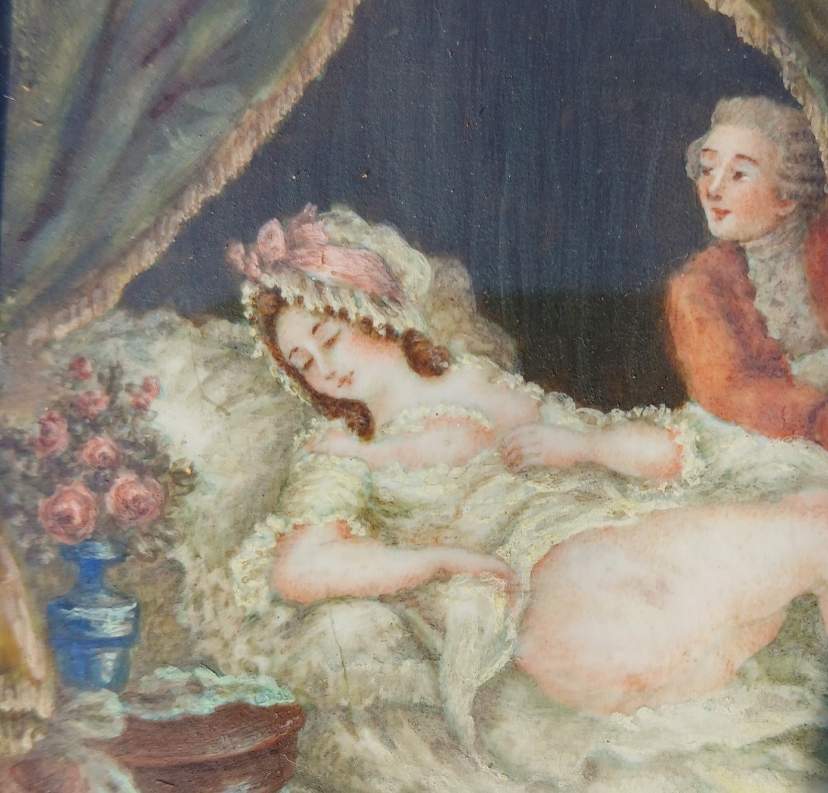 Grande Miniature Erotica epoca Napoleone III circa 1860-photo-4