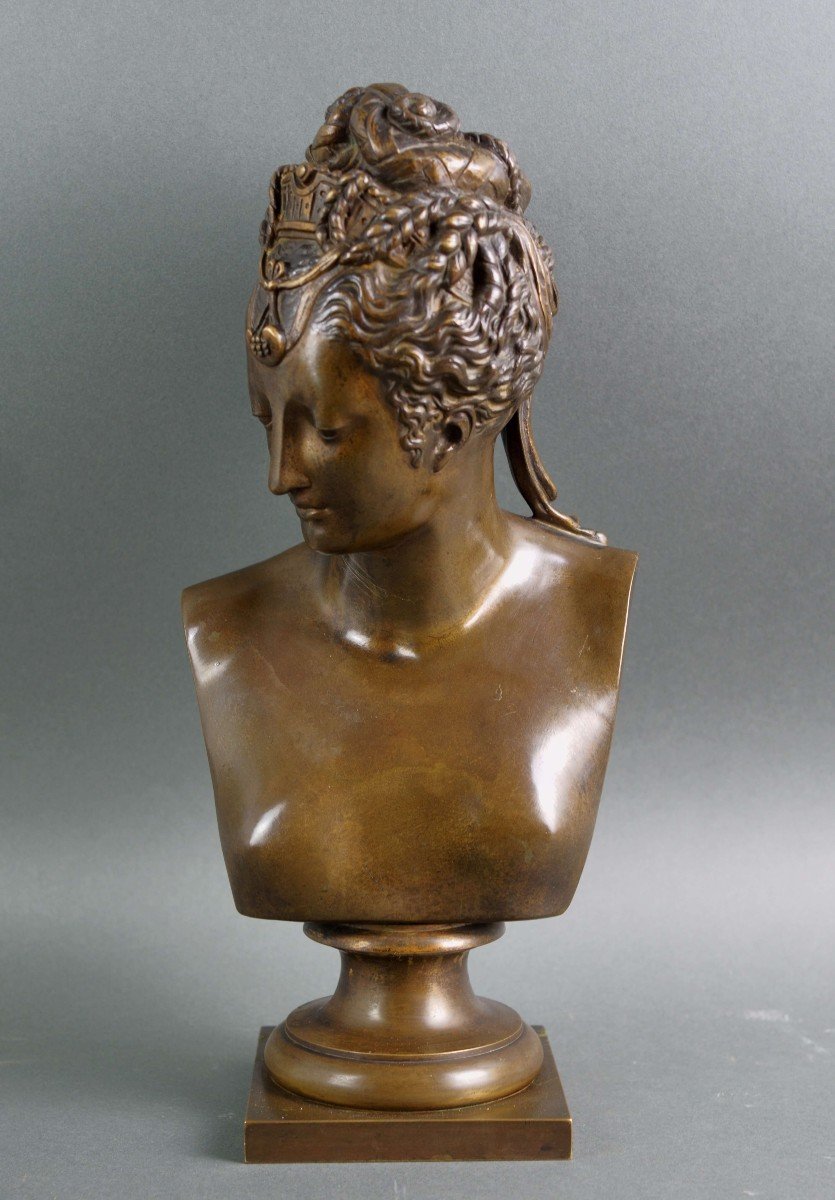 Busto in Bronzo Diana di Poitiers dopo Goujon  XIX secolo