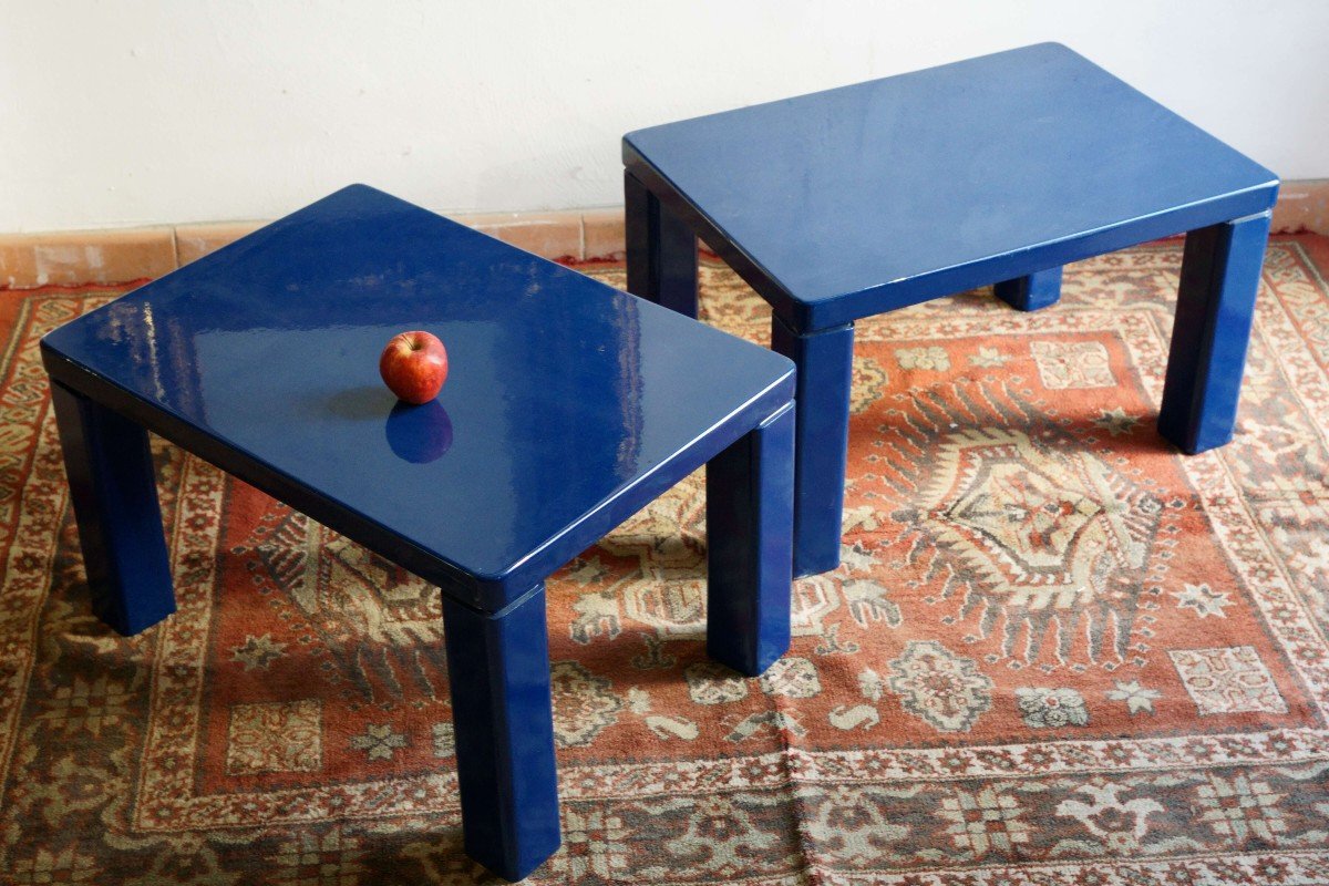 Coppia di Tavolini da Salotto Italiani  Design anni 70 stile di Kazuhide Takahama -photo-5