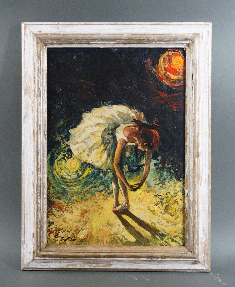 "Ballerina" Dipinto a olio su Legno firmato Raffaele del Savio 1967