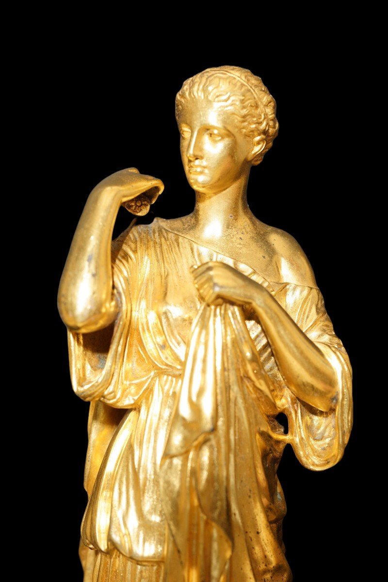 Grande Scultura in Bronzo Dorato al Mercurio stile Impero Reduction Sauvage 1840 -photo-2