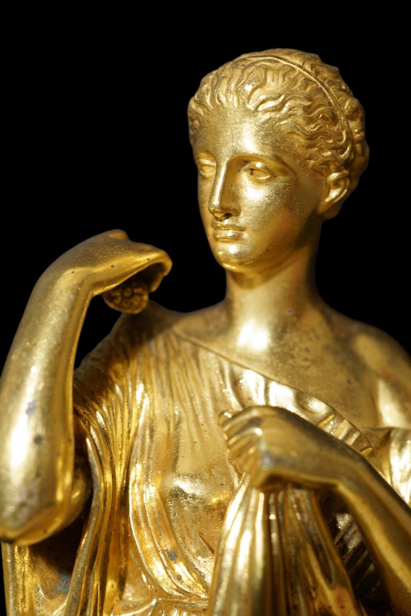 Grande Scultura in Bronzo Dorato al Mercurio stile Impero Reduction Sauvage 1840 -photo-3