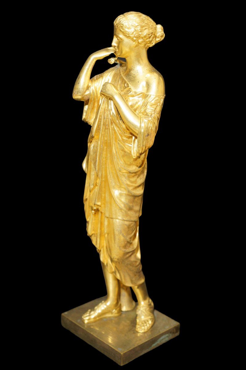 Grande Scultura in Bronzo Dorato al Mercurio stile Impero Reduction Sauvage 1840 -photo-4