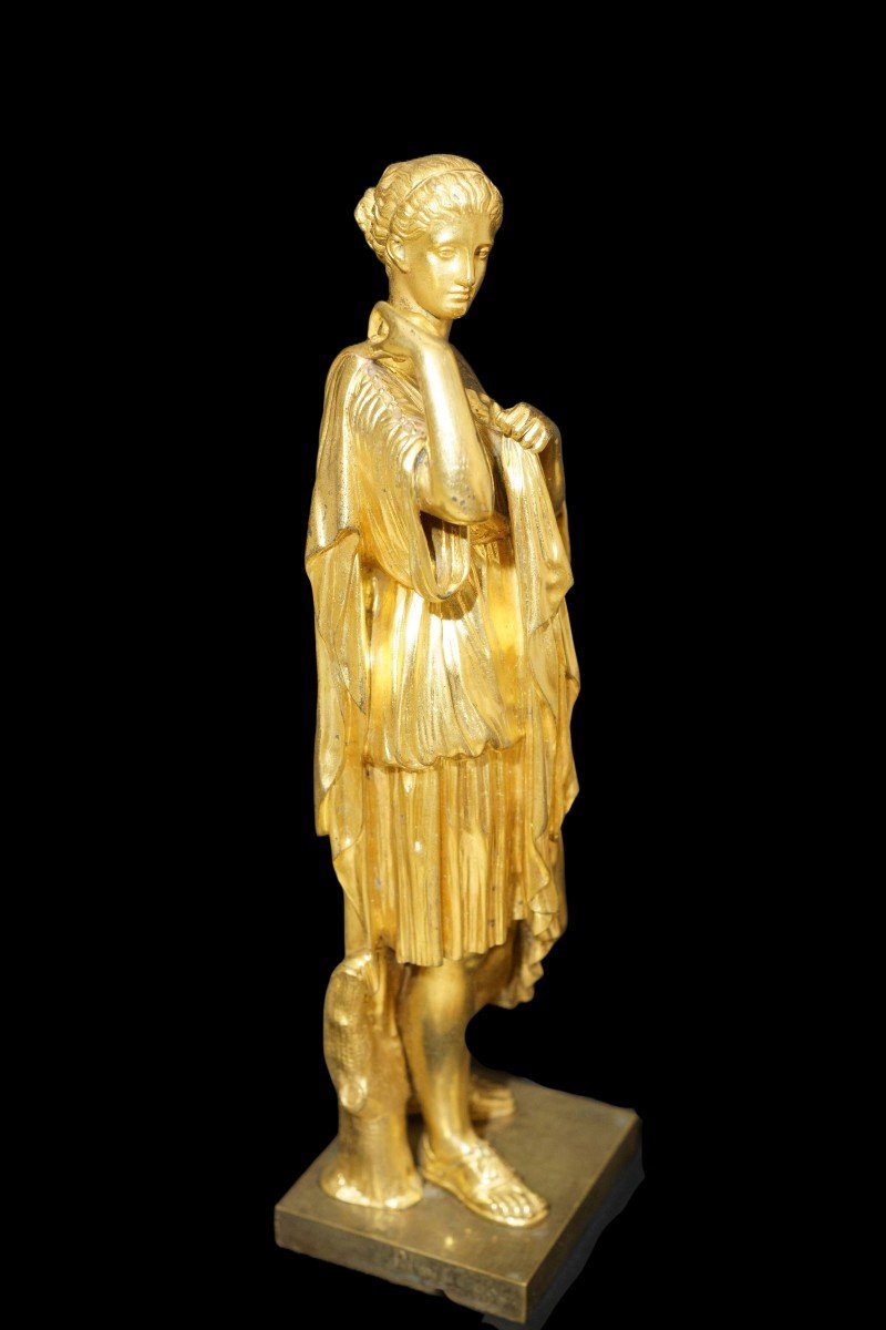 Grande Scultura in Bronzo Dorato al Mercurio stile Impero Reduction Sauvage 1840 -photo-2