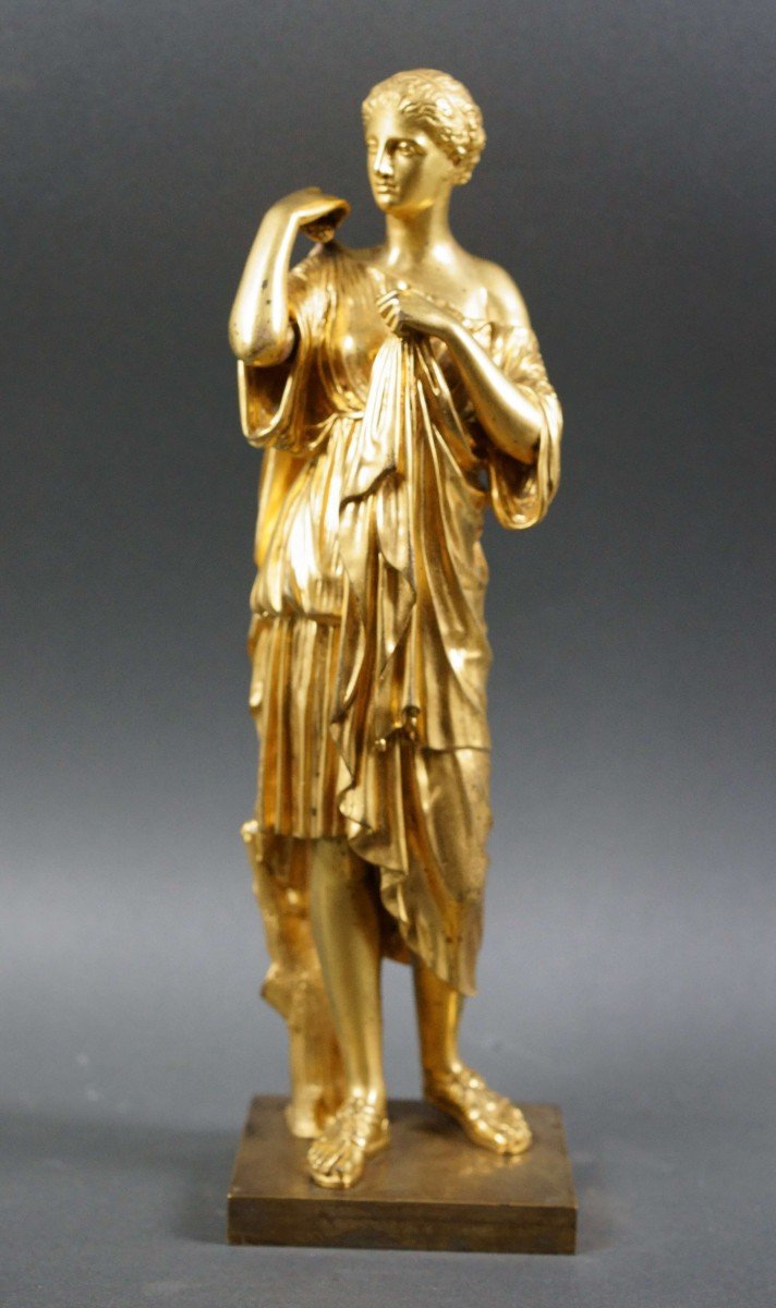 Grande Scultura in Bronzo Dorato al Mercurio stile Impero Reduction Sauvage 1840 -photo-2