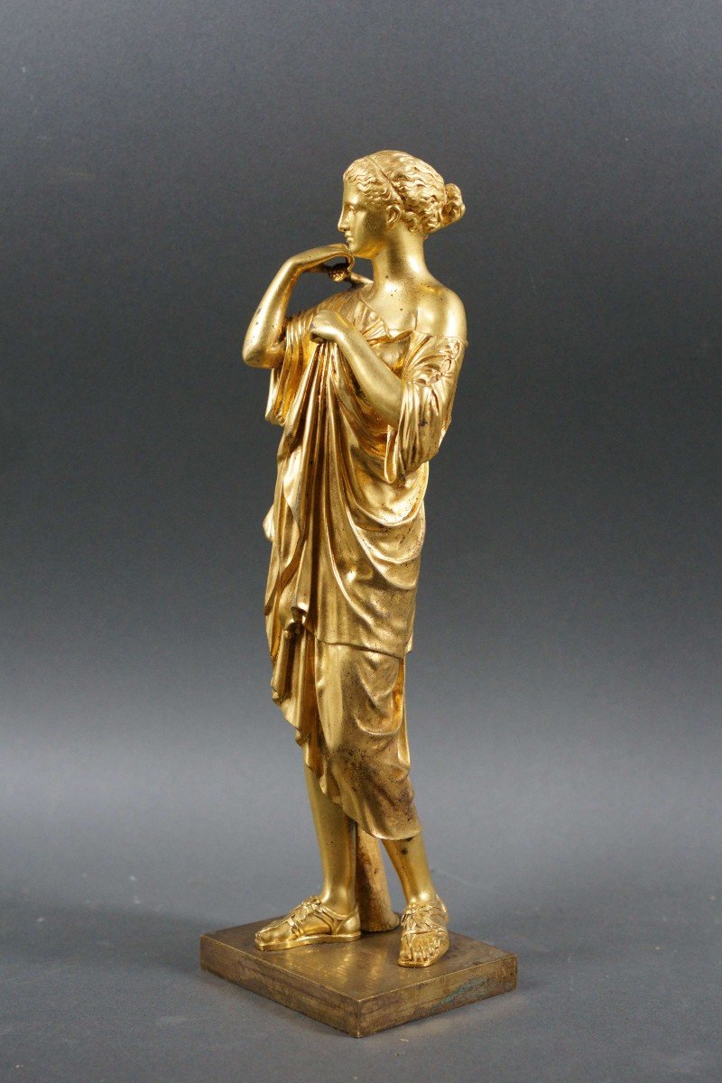 Grande Scultura in Bronzo Dorato al Mercurio stile Impero Reduction Sauvage 1840 -photo-3