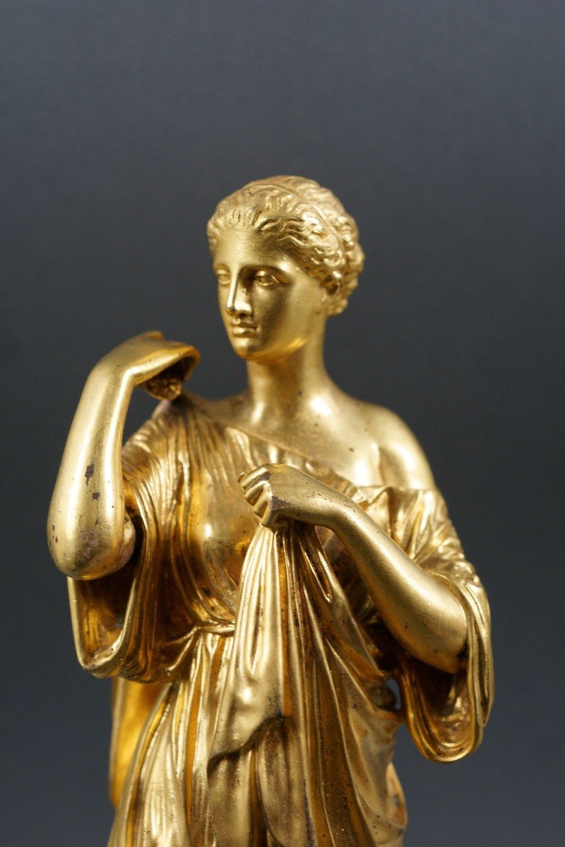 Grande Scultura in Bronzo Dorato al Mercurio stile Impero Reduction Sauvage 1840 -photo-4