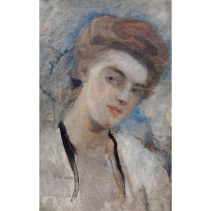 Hélène Le Roy d'Etiolles (1864-1939)  Scuola Francese Ritratto di Giovane Donna