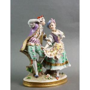 Gruppo in Porcellana di Meissen I danzatori XIX secolo