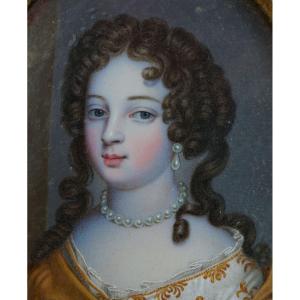 Grande Ritratto Miniatura su Avorio di Sophie-Charlotte Regina di Prussia nel XVIII