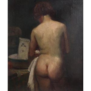 Pierre Vaillant (1878-1939), "La toilette", Nudo femminile, Scuola Moderna