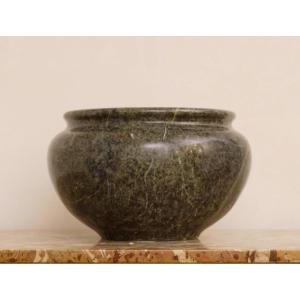 Imponente Vaso Cache-pot Neoclassico in Marmo Verde Roma XIX secolo