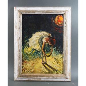 "Ballerina" Dipinto a olio su Legno firmato Raffaele del Savio 1967