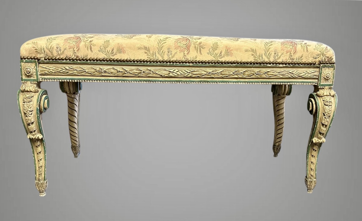 Panchetta, sgabello in legno laccato - Napoleone III-photo-2