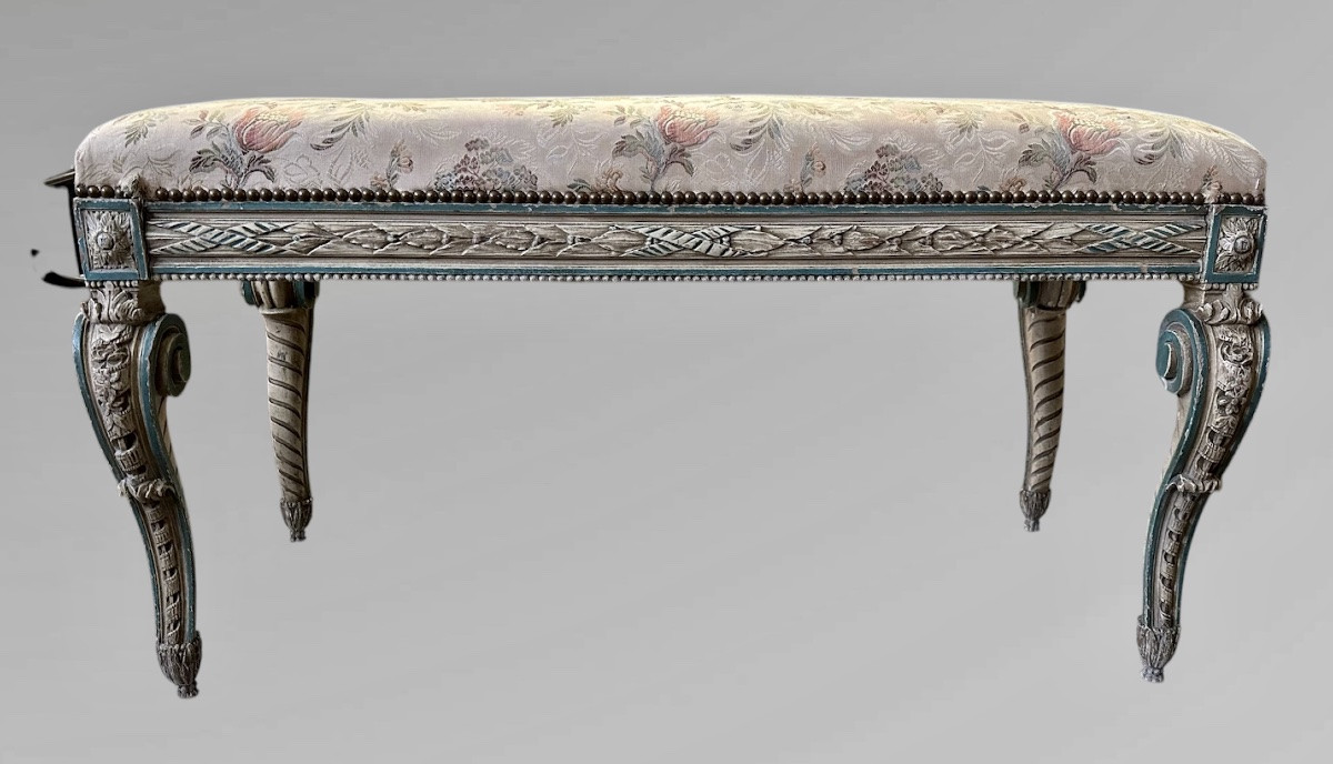 Panchetta, sgabello in legno laccato - Napoleone III-photo-2