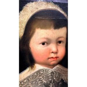 Quadro, dipinto "Ritratto di bambina" - XIX sec. 