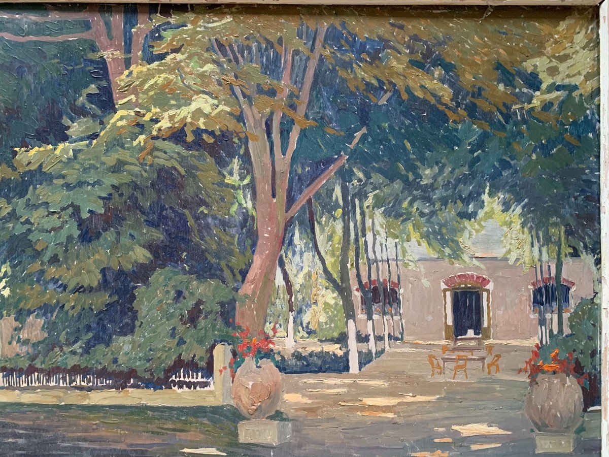 Raoul Martinez (1876–1974) Pomeriggio assolato nel cortile di una Hasienda a Cuba.-photo-2