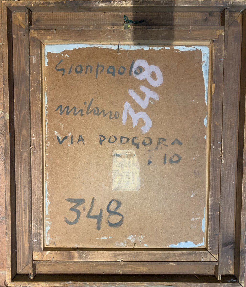 Composizione II, Corpi Fluttuanti, datato 1952, Gianpaolo Lazzaro (Padova, 1911 – Milano, 1977)-photo-2