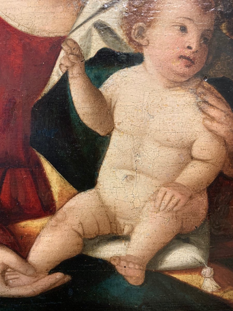 Madonna con Bambino e i Santi Sebastiano e Rocco.Attribuito a Francesco Rizzo da Santacroce -photo-7