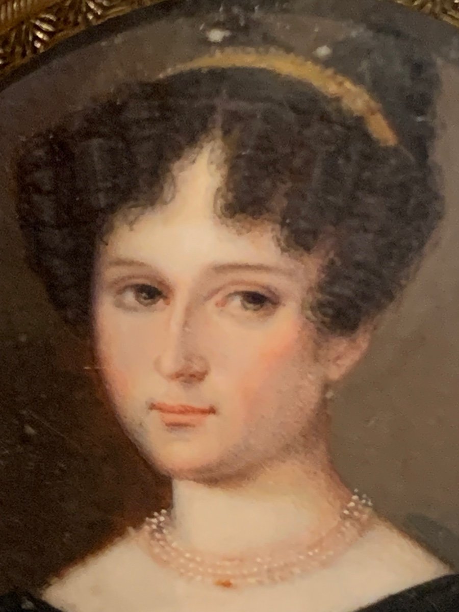 Ritratto di donna con boccoli frontali e diadema, circa 1820  Epoca: Circa 1820-photo-2