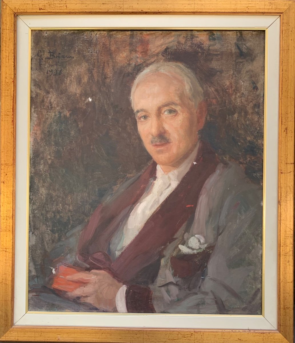 Ritratto maschile, firmato Gennaro Befanio (Napoli, 1866 – Parigi, 1937), datato 1936