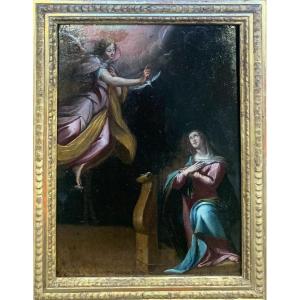 Annunciazione, inizio XVII secolo, olio su tavola, scuola italiana (Lombardia)