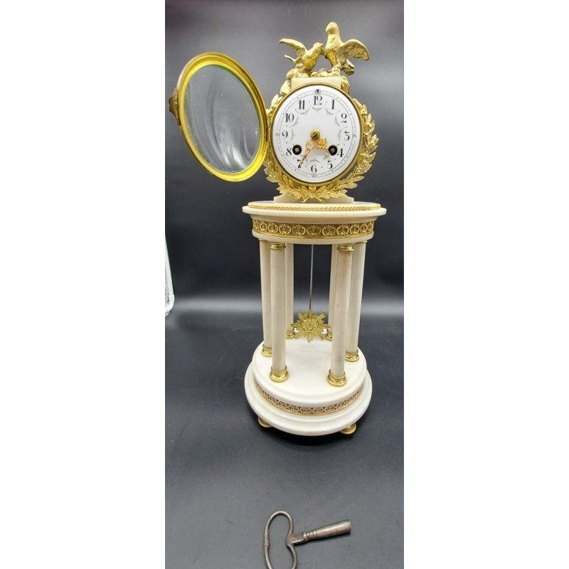 OROLOGIO IN BRONZO E MARMO NAPOLEONE III-photo-2