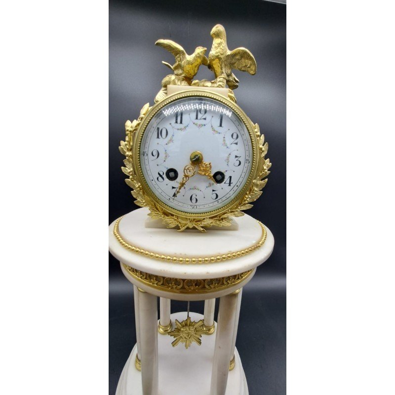 OROLOGIO IN BRONZO E MARMO NAPOLEONE III-photo-1