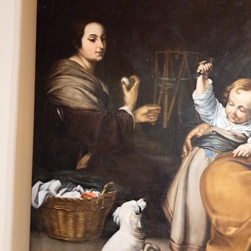 DIPINTO  SECONDA METÀ DEL XIX SECOLO COPIA DEL FAMOSO DIPINTO DI BARTOLOME' ESTEBAN MURILLO-photo-2