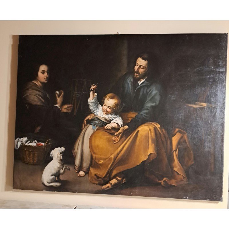 DIPINTO  SECONDA METÀ DEL XIX SECOLO COPIA DEL FAMOSO DIPINTO DI BARTOLOME' ESTEBAN MURILLO-photo-4