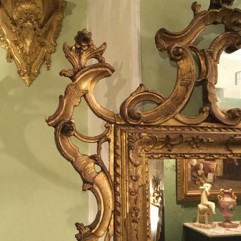 Specchiera in legno dorato -photo-1