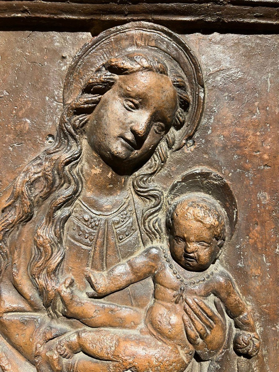 Bassorilievo in terracotta raffigurante Madonna con Bambino-photo-2