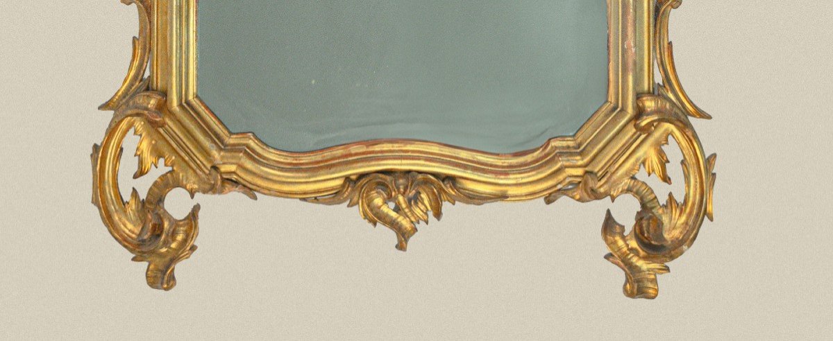 Specchiera in legno scolpito e dorato Lombardia XIX secolo-photo-2