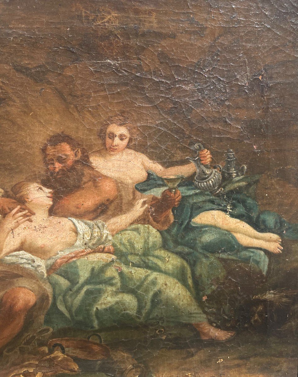 Pittore del XVIII secolo Lot e le figlie-photo-3