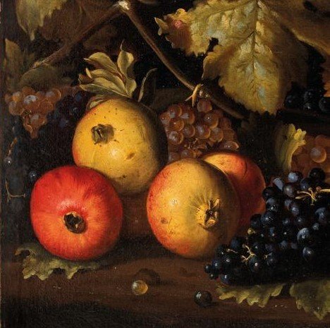 Pittore attivo a Roma nel XVII secolo Natura morta con uva e melograni-photo-2