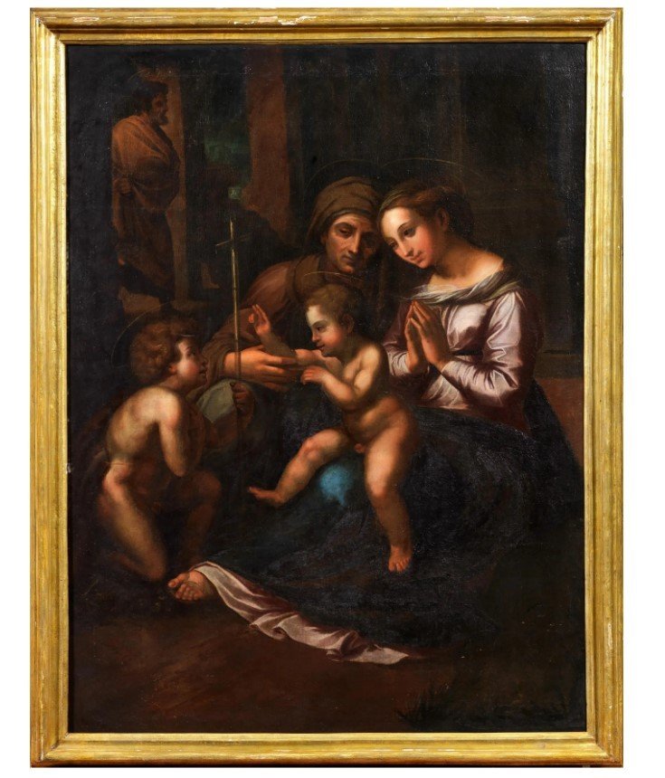 Anonimo del XVIII secolo,  "Madonna con Bambino, San Giovannino e Santa Elisabetta"