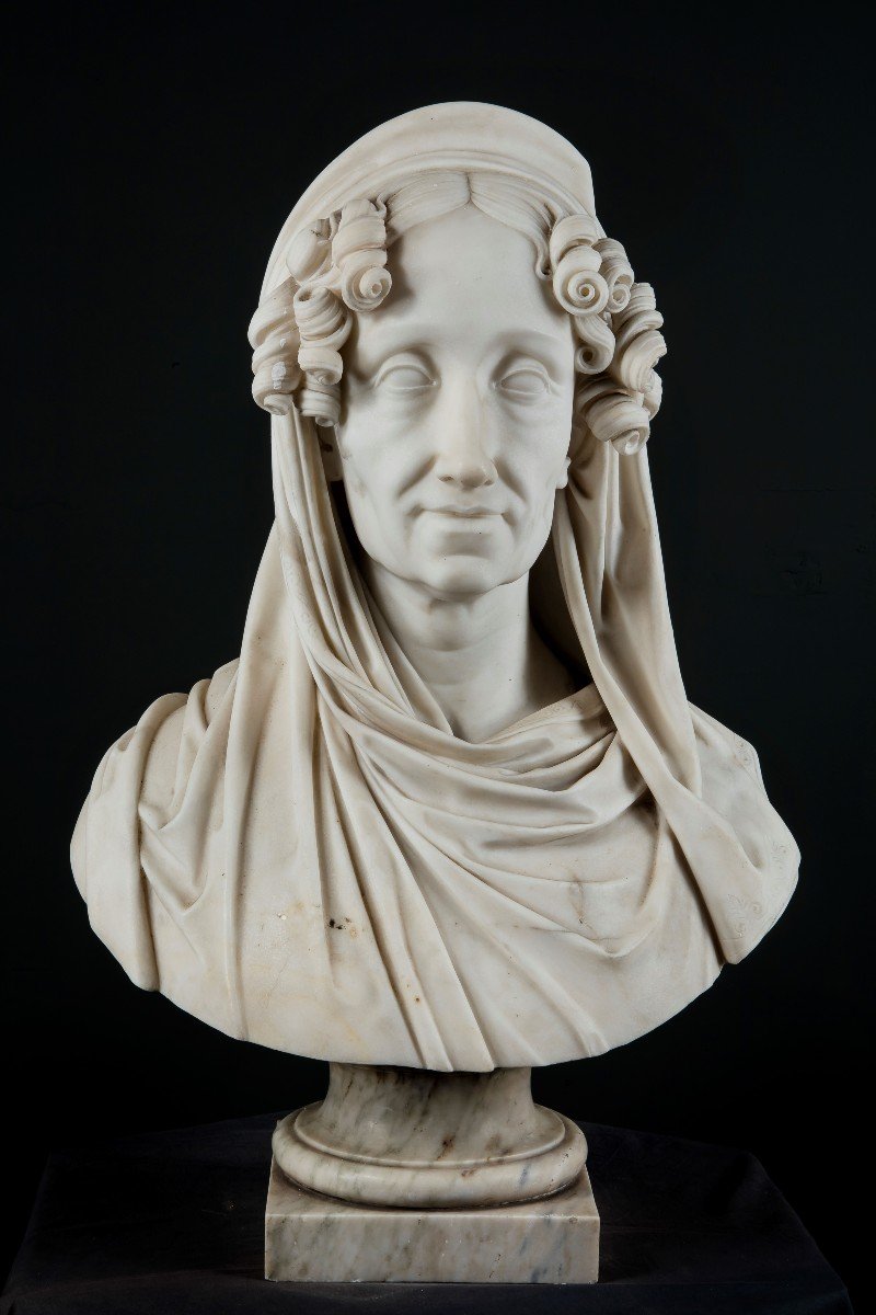 Giuseppe Bogliani (Torino 1805 - 1881)  ​​​​​​​"Busto di Teresa Spinola Raggi"